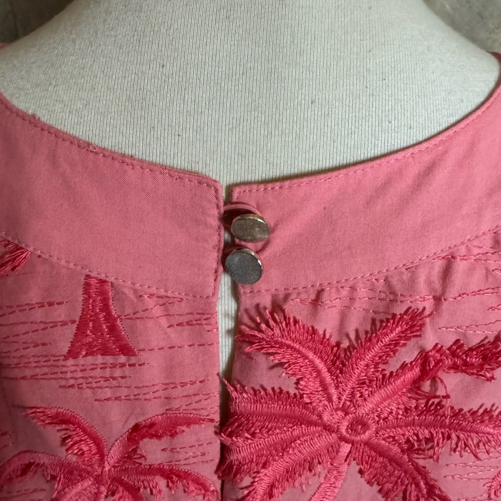 Talbots embroidered palm tree shift dress Size 8 - Picture 8 of 12